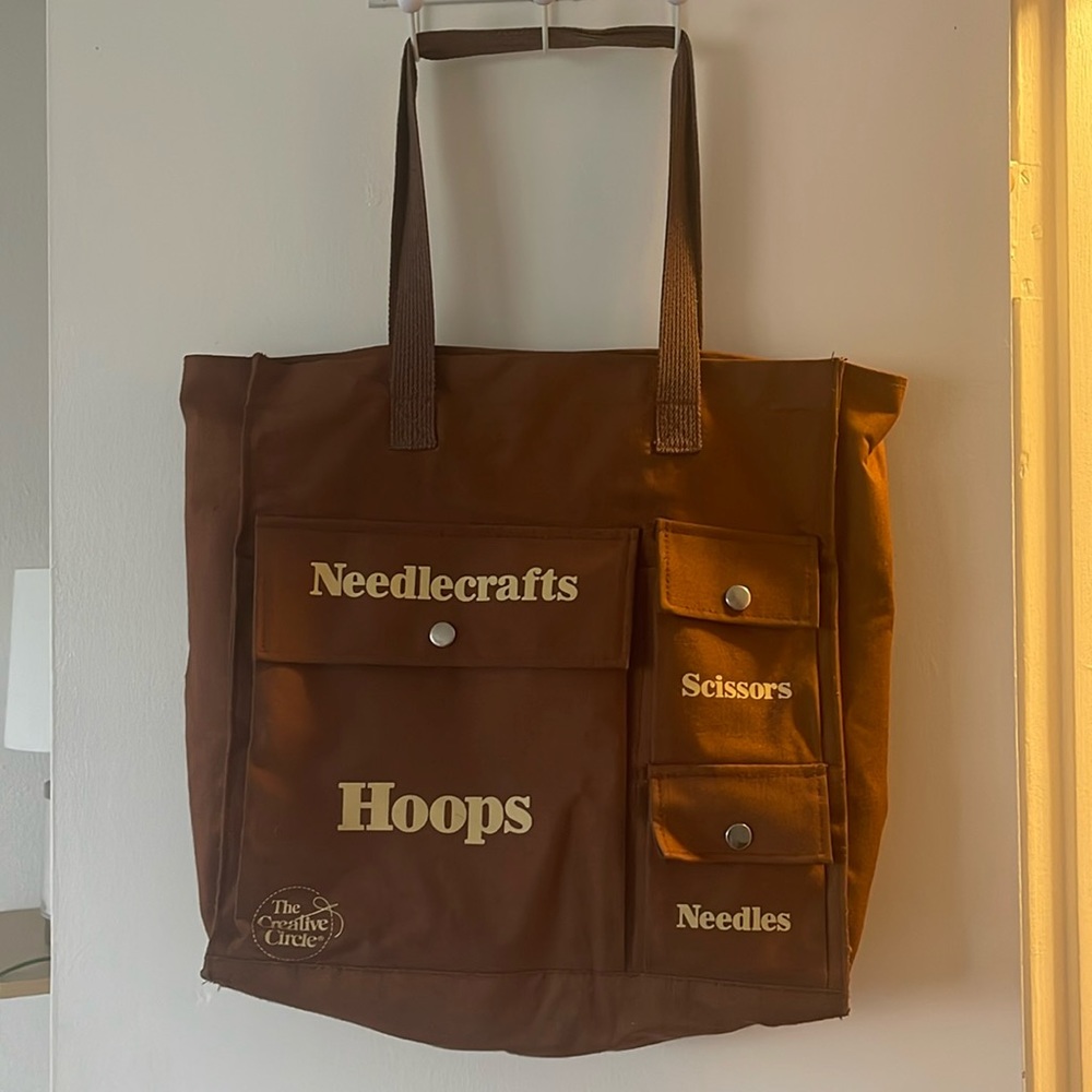 Vintage sewing kit tote bag